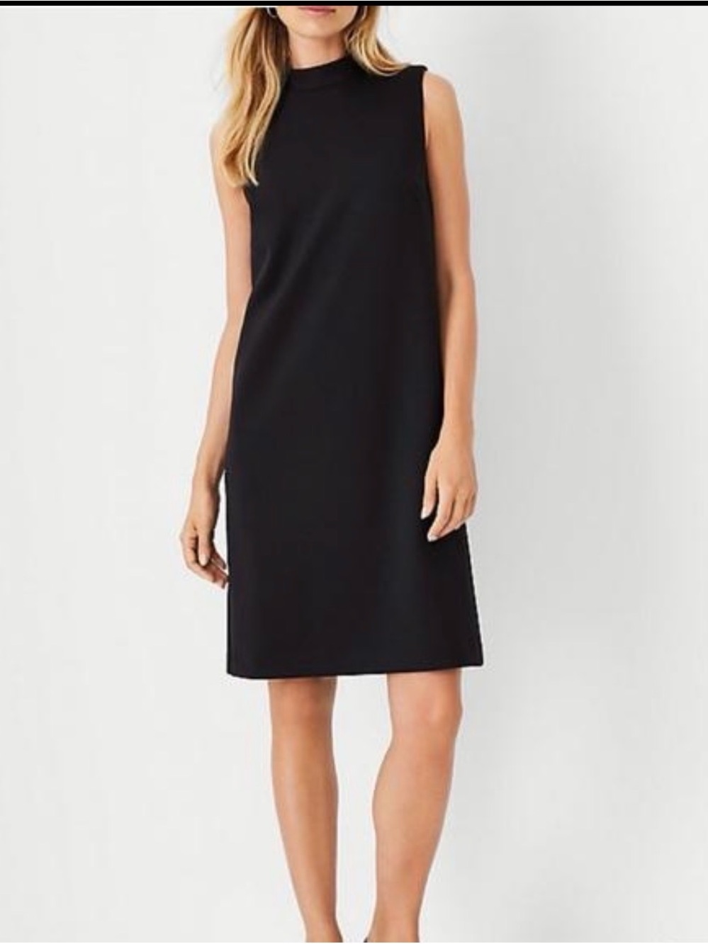 Ann Taylor Black Sleeveless Shift Dress